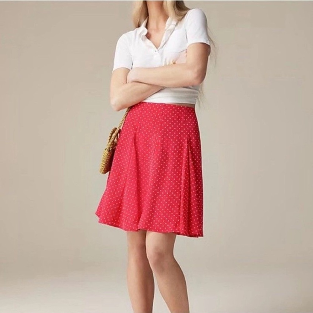 J.Crew Godet knee-length skirt in crepe de chine NWT Size 14